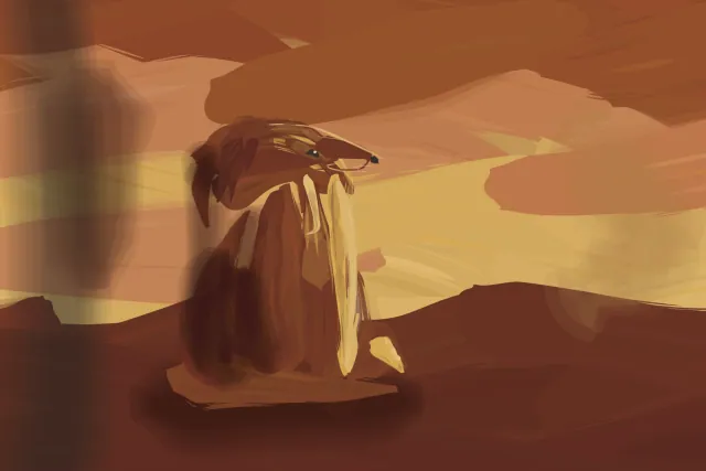 Dog by the Fire, a painting by Captain Underpaint